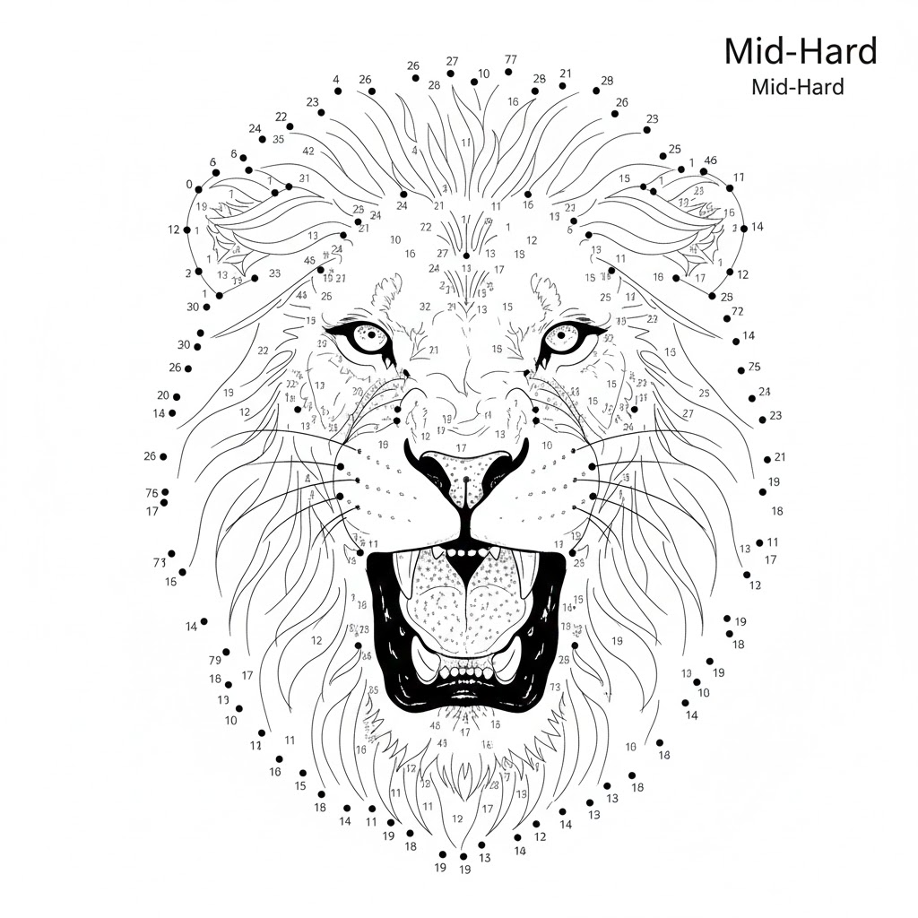 500 to 1000 dot puzzles detailed animal download