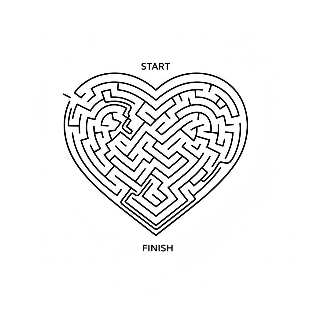 Easy Heart Shaped Maze Preview